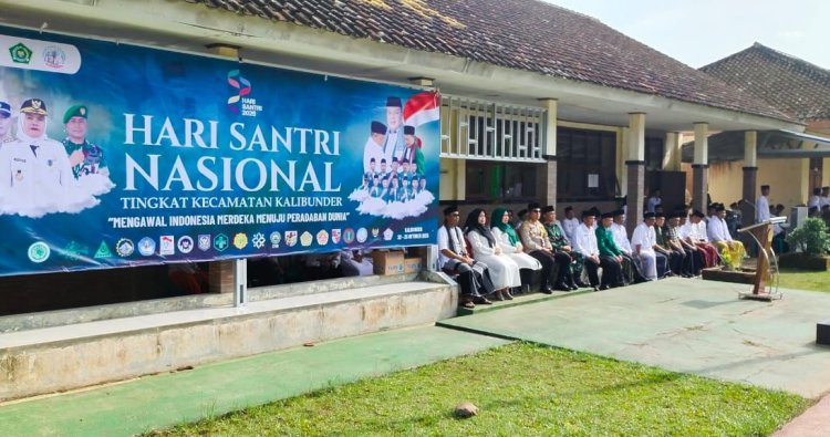Polsek Kalibbunder Polres Sukabumi Upacara Peringatan Hari Santri Nasional ke-11 Tingkat Kecamatan Kalibunder Berlangsung Khidmat