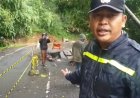 Jalan Amblas di Desa Kertaangsana, Polsek Nyalindung Lakukan Monitoring Pascahujan Deras