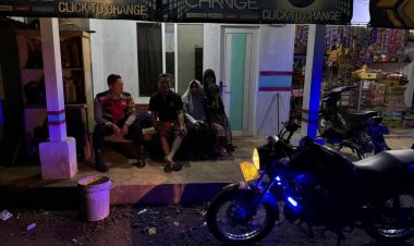 Giat Kontrol Satkamling Polsek Kalibunder, Petugas Sampaikan Himbauan Kamtibmas