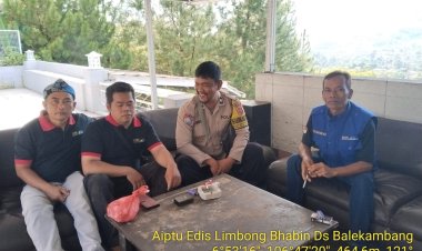 Polsek Nagrak Laksanakan DDS, Ajak Warga Jaga Kamtibmas Desa Balekambang