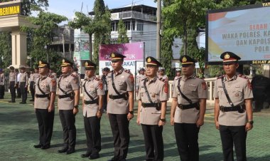Upacara Sertijab Tandai Rotasi Pejabat Utama di Polres Sukabumi 